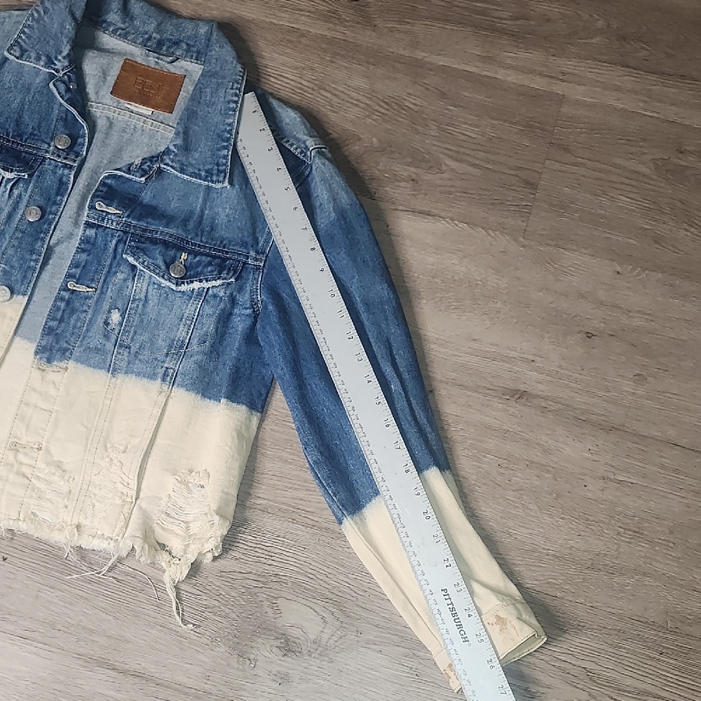 Blue and Cream Denim Jacket NWT - Picture 5 of 6